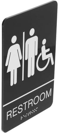 iplusmile Targa Per Bagno Unisex Autoadesiva Decorazione Per Porta e Parete Di Toilette Per Uomini Donne e Persone Con Disabilità Design Elegante Per Ufficio e Attività