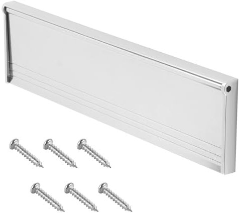 Door Letterbox Flap 11.5 Inch (29.3cm) 1 Set,Letter Box Cover for Front Door with Draught Excluder Brush and Sprung Prevents Draughts Coming Through Compatible with UPVC Composite Wooden Doors Silver