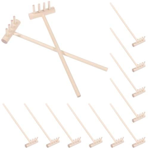 jojofuny Mini Zen Garden Rake 5.51 Inch Bamboo Small Desktop Rake Tool for Sandbox Meditation and Home Decoration with Four Tine Design