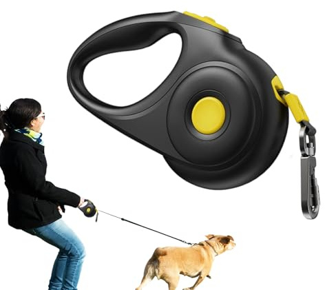 Syengery Cuerda Retráctil para Perros Grandes, De Cierre Semiautomático Y Correa Extensible, Equipo De Seguridad 75 kg para Entrenamiento, Carreras, Camping Y Paseos Al Aire Libre