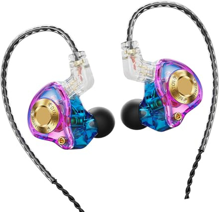 ZUJIABAO Cuffie in-ear con bassi profondi da 3,5 mm, con microfono in linea di controllo e auricolari resistenti