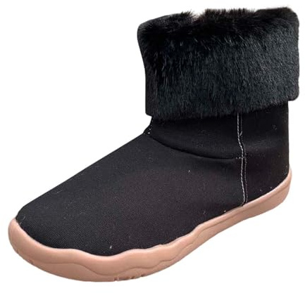 Stivali Donna Platform Marroni Pelle Barefoot Scarpe Invernali Stivaletti con Pelo Anfibi Militari Imbottite Alti