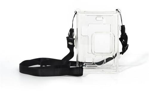 Skyddsfodral lämpligt för Instax Mini Liplay+ kamera kristallfodral rep- och fallbeständigt transparent förvaringsfodral kameratillbehör, Skyddande fodral + snodd, NEJ