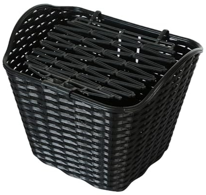 drburpily Cesta de la Compra para Bicicleta, Resistente y fiable, fácil de Colocar, Ideal para IR Compras. Cesta plástico Resistente para Transportar Perros y Mascotas. , Negro , 34x27x27cm