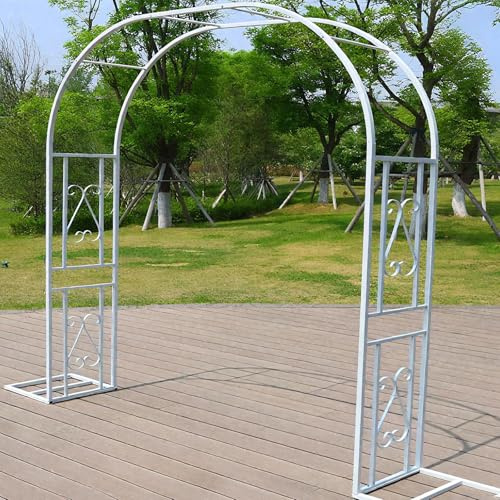 Wetsfgdg Traliccio per Rampicanti Arco per Rose Struttura Resistente e Facile da Montare per Piante Rampicanti - Ideale per Creare un Tunnel Spettacolare o una Zone Soggiorno-180 * 40 * 230cmBianco-A