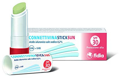 Fidia Farmaceutici ConnettivinaStickSun - Stick Labbra da 3g a Base di Acido Ialuronico 0,2%, con Filtri Solari SPF30