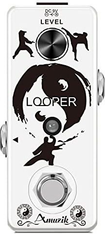 Amuzik Looper Guitar Pedal Unlimited Overdubs 10 Minutes of Looping, 1/2 time With USB to Import and Export Loop 3Mode Mini Size True Bypass