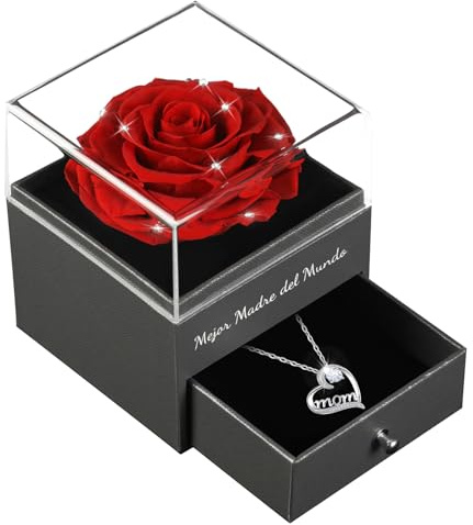 Special Mum Gifts | Eternal Real Rose Forever Rose Flowers for Women | Mejor Madre del Mundo | Sweet Gifts for Mum Nan Grandma | Mother's Day Birthday Gifts
