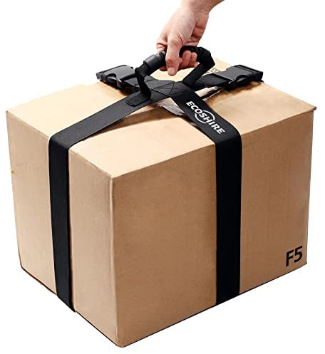 ECOSHIRE Tragegurt mit Griff, Handgurt für sicheres Bewegen und Heben Schwerer Boxen, Verstellbarer Gürtel, Kreuz-Stil-Tragegurte, sicher, geeignet für Lebensmittel, Gepäck (190 cm)