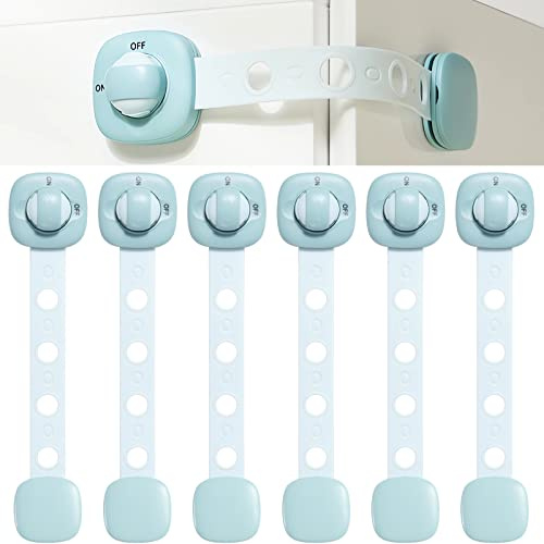 Vinabo Blocca Cassetti per Bambini, 6 Pezzi Chiusure Sicurezza Bambini, Blocca Cassetti Bambini Regolabili per Cassetti, Armadi, Frigoriferi