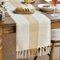 Artoid Mode Boho Gelb Landhausstil Bauernhaus Stil Quasten Tischläufer, Waschbar Tisch Dekoration Party Geburtstag Hochzeit Dekor 33x183 cm
