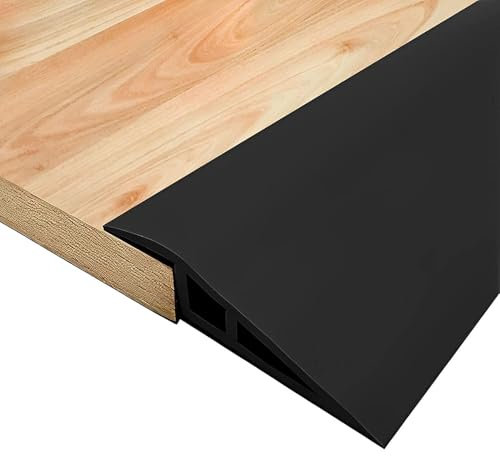 ToKinCen 2M Door Floor Threshold Transition Strip,Self Adhesive Door Floor Transition Strip,PVC Rubber Flooring Edge Strip,for Tile,Wood,Floor Tile (5cm,Black)