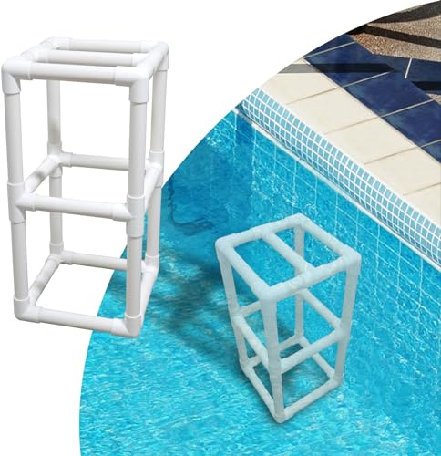 WJCJTJL Underwater Pool Stool with Foot Rest, Pool Stools for Under Water, Poolside Chairs for Edge of Pool, in Pool Chair Poolside Seat, Relaxation Station Swimming Pool Stools, 25 Inch (25 Inch)