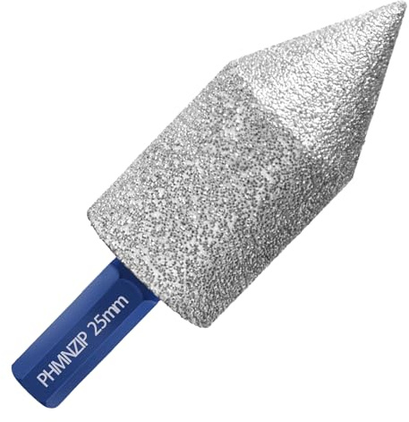 Puntas de Chaflán de Diamante 25 mm Broca Fresado Diamantes Mango Hexagonal Biselado Fresas de Rectificado para Agrandar y Forma a Agujeros Existentes en Cerámica Mármol Granito Artificial Rosca