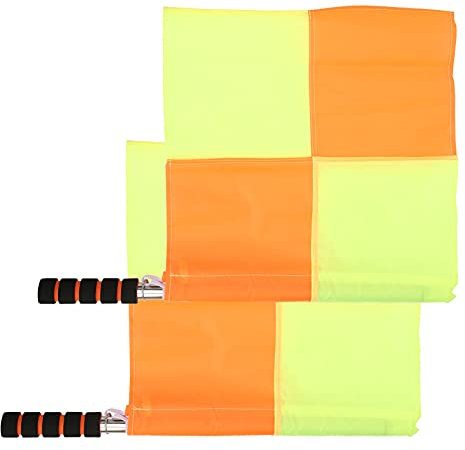 Bandiera per Arbitro 2 Pezzi Bandiera per Allenamento per Arbitro di Calcio Bandiere per Guardalinee con Borsa di Stoccaggio Bandiera per Arbitro per Guardalinee Bandiera per