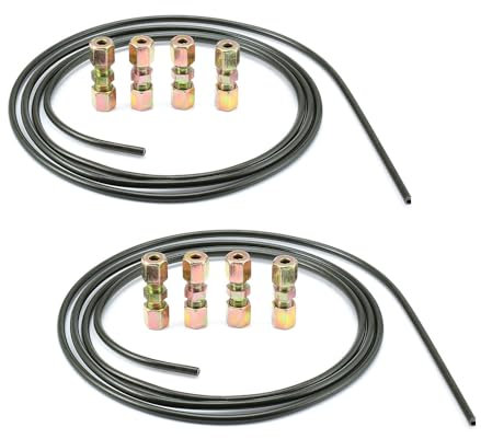 GEARMONSTER 2m Bremsleitung Ø 4,75mm Reparatursatz mit 8 Verbinder M10, Automobil Ersatz Stahl Bremsrohr Bremsschlauch Verschraubungen, 2tlg