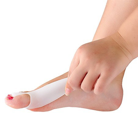 2 Stück Zehenspreizer für überlappende Zehen, Silikon-Bunion-Zehenabstandshalter, Zehenschutzpolster, Bunion Corrector, Glätteisen, Spreizer, weiß, für Erwachsene