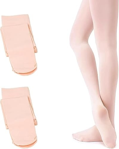 ONTYZZ Medias de Ballet Sin Costura para Niñas y Damas Danza Medias Pantys Estirar 90 Den Utilizado para la Clase de Danza o Espectáculos 2 Pares/S