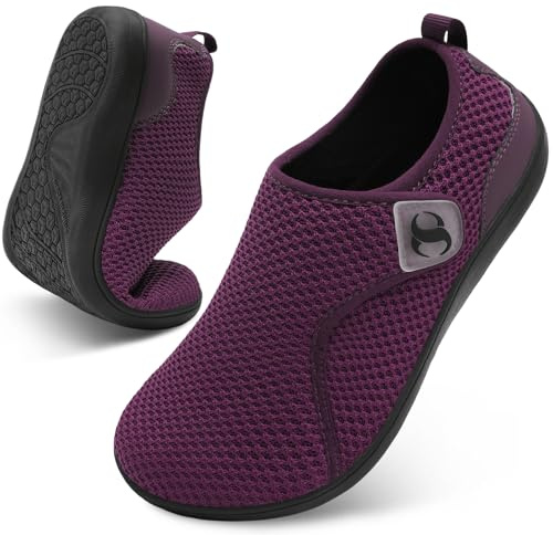 Purple Shoes for Women Cross Training Workout Shoe Breathable Summer Spring Nurse Shoes Casual Wide Walking Shoes Comfortable Slip On Sneakers Size 7.5