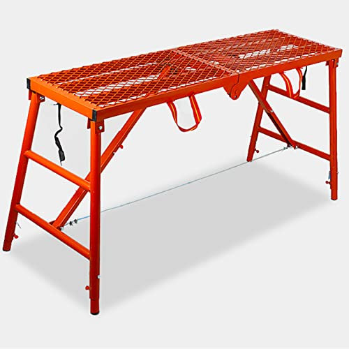 XCHSXYL Plateforme de Travail Pliable et Portable à Hauteur réglable pour échafaudage Robuste, Tabouret pour ingénierie Domestique, escabeaux Polyvalents avec Finition galvanisée
