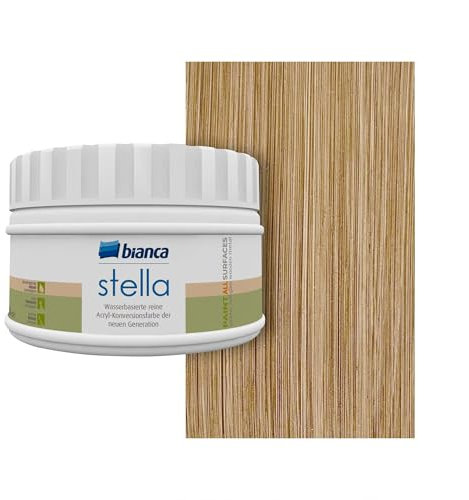 Bianca Stella Pintura para muebles premium efecto madera para cocina, Castaño, Brillante, 250ml, para muebles de cocina, efecto madera para todas las superficies, renovación de encimeras de cocina