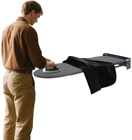 HUOMMGS Bordsstrykbräda vikbar strykbräda med 180° rotation litet utrymmesbesparande strykbord väggmontering strykbräda 93 x 32 cm bordsstrykbräda modern bordsstrykbräda för sovrum (svart)
