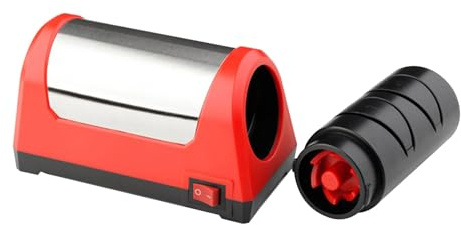 Aumotop Afilador de Cuchillos Eléctrico Portátil de 2 Etapas, Herramienta Afilado Cocina Doble Motor Grano 600/1000 para Profesionales Acero Inoxidable (Enchufe europeo 110-240 V)