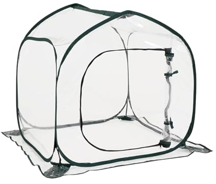 Huvqianu Tienda de campaña plegable para clima frío, transparente, cubierta para plantas, invernadero, para camas elevadas, balcón, patio, huertos, jardín, patio, verduras, flores, frutas