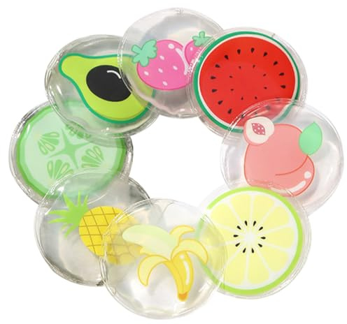 VILLCASE 8 Almohadillas Frías para Ojos Diseño de Frutas para Cuidado Ocular y Alivio de Migrañas en Uso Diario