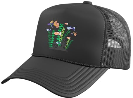 Aquaristics I Aquarium Fish Breeder Aquarists Aquariums Trucker Hat with Adjustable Mesh Back, Black