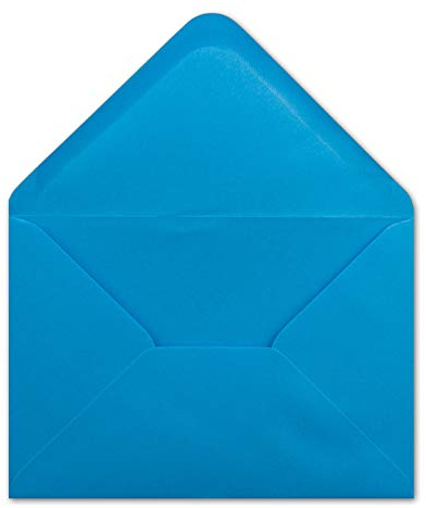 50 DIN C5 Briefumschläge Azurblau - 16,2 x 22,7 cm - 100 g/m² Nassklebung spitze Klappe - aus der Serie COLOURS-4-YOU Glüxx-Agent
