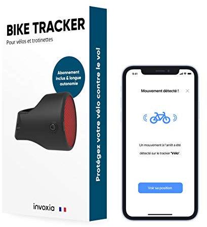 Invoxia Bike Tracker - GPS-Tracker Diebstahlschutz für Fahrräder - Reflektor mit Echtzeit-Alarmfunktionen - Inklusive 3-Jahres-Abo - bis zu 3 Monate Akkulaufzeit - Leicht und Unauffällig - Wasserdicht