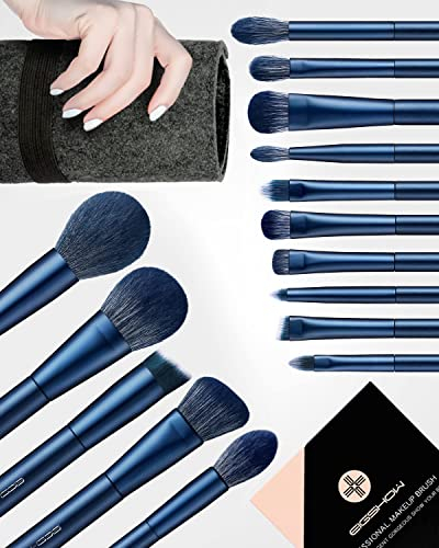 Make up Pinsel, 15 Teile essenzielle Profi Kosmetikpinsel im Set, Schminkpinsel, vegan make up pinsel, 7 Stk Lidschattenpinsel, Puder, Rouge, Foundation, Highlighter Pinsel usw. (Blau)