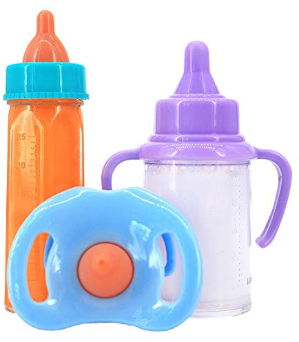 Uteruik Lot de 3 biberons magiques pour poupée, biberon, biberon de lait et accessoires de décoration pour maison de poupée