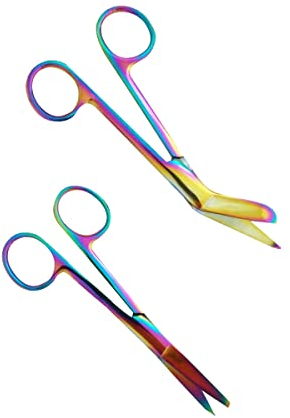 Pflege Scheren-Set für Krankenschwestern Metal Regenbogen mit Gravur