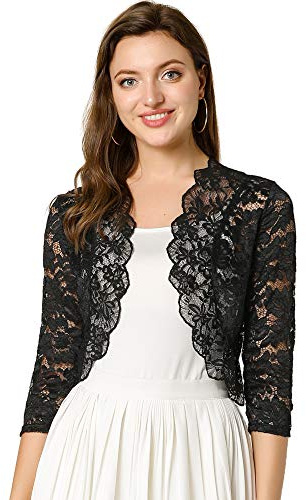 Allegra K Sweater Regular Mujer (Pack de 1) | Abierto en la parte delantera, ligero, cárdigan semi-bolero, cubierta de jersey para vestido