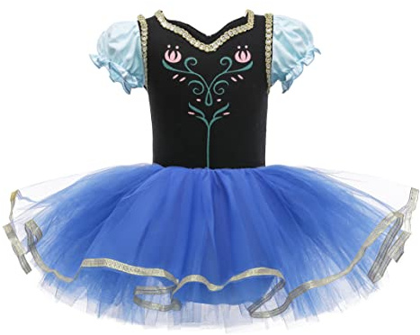 Lito Angels Princess Ballerina Costume for Kids Girls, Fancy Ballet Tutu Dress Dance Wear Outfit, Age 3-4 Years, Dark Blue (Tag Number 110)