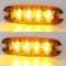 AGRISHOP 12V/24V 4LED Warnlicht Stroboskoplicht,Led Frontblitzer Amber Blitzer,Seite Warnung Blinklichter led Gelb Blitzmodul Warnleuchten Bernstein Bar Wasserdicht für Kühlergrill Dach E9 ECE R65R10