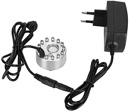 Haofy Mist Maker Fogger, Mini Fuente de Agua con Adorno de Niebla, atomizador con 12 Luces, decoración de Paisaje(EU)