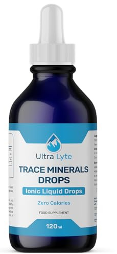 Ultra Lyte Trace Mineral Drops – 118ml All Natural Complete Mineral Complex Food Supplement – 48 Days Supply –Electrolyte Balance Formula – Energy and Mood Support