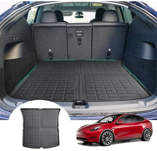 GAFAT Tesla Model Y 2021-2023 2024 Alfombrilla para Maletero, Model Y 2022 Alfombrilla para Maletero TPE de Borde Alto Original Escáner 3D, Plegable, Tesla Model Y 2024 Accesorios [1 Piezas]