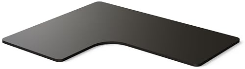 DESKSPACE Tischplatte eckig (Schwarz) - 25 mm Massive & Kratzfeste Schreibtischplatte mit Melaminbeschichtung, langlebige und robuste Tischplatte für Büroschreibtische (160 × 130 × 70 cm)