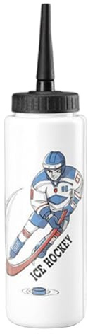 Shurzzesj Gourde de Hockey Sur Glace - Bouteille d'Eau Sport 1 L Avec Longue Paille - Anti-Fuite Pour Enfants et Adultes