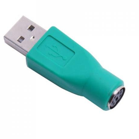 USB till PS/2-adapter, grön, kompatibel med PC
