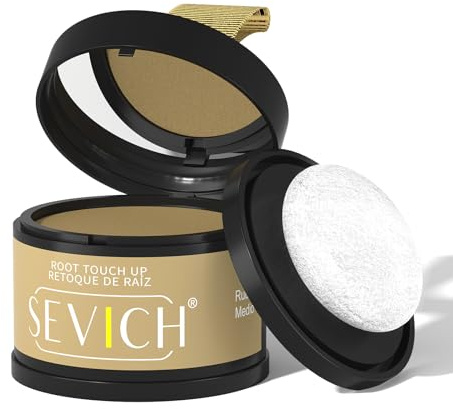 Sevich Hair Shadow, copertura rapida, correttore radice dei capelli grigio con Puff Touch, 4 g, oro medio