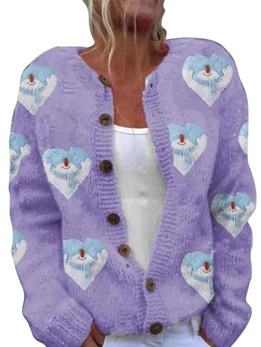 Cocila Womens Single Plush Art Print Comfortable Knitted Cardigan Cardigans pour Femmes avec DéGagement De Poches Cardigan Rouge Gilet Manches Courtes Gilets Veste Laine en Blazer