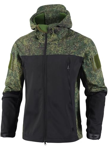 Blousons Homme Coupe Travail Veste Imperméable Treillis Chantier Automne Longue Vetement de Chasse d'hiver Camouflage Imperméable Hiver Veste Homme Militaire XL