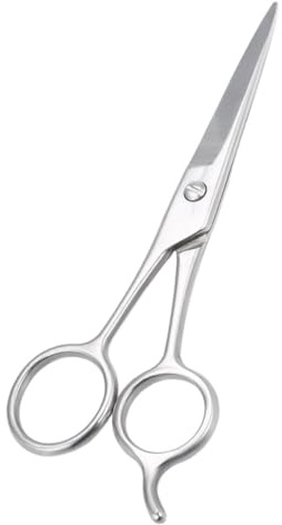 BCOATH Stainless Steel Beard and Eyebrow Scissors, Silver Hairdressing Scissors for Men’s Facial Hair Grooming and Daily Beard Care