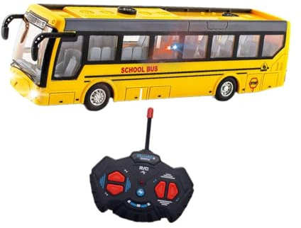 drburpily Interactive Remote Control School Bus Toy For Kids Featuring Realistic Lights And High-Speed Capabilities For Engaging Adventures Children 1/32 Rc Bus, yellow short, 21x6x5.3cm