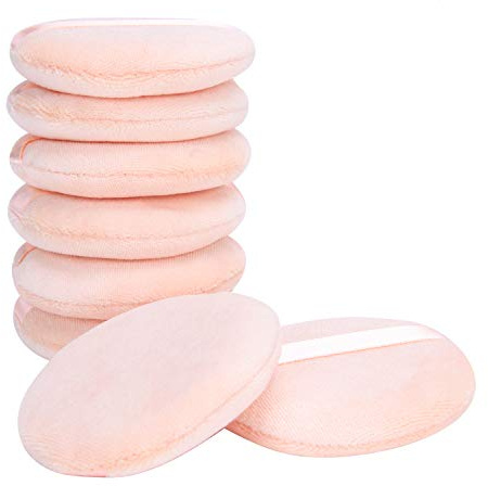 Senkary 8 Pieces Face Powder Puffs Soft Cotton Makeup Powder Pads for Loose, Setting, Pressed and Body Powder (2.75 Inch)